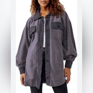 Free People Charcoal Ruby Fleece Shirt Size: X-Small